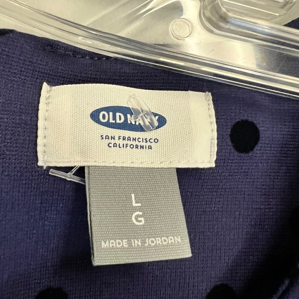 Old Navy Women's Short Sleeve Polka Dot Sheath Dress Amethyst/Black Size Large - Picture 8 of 9
